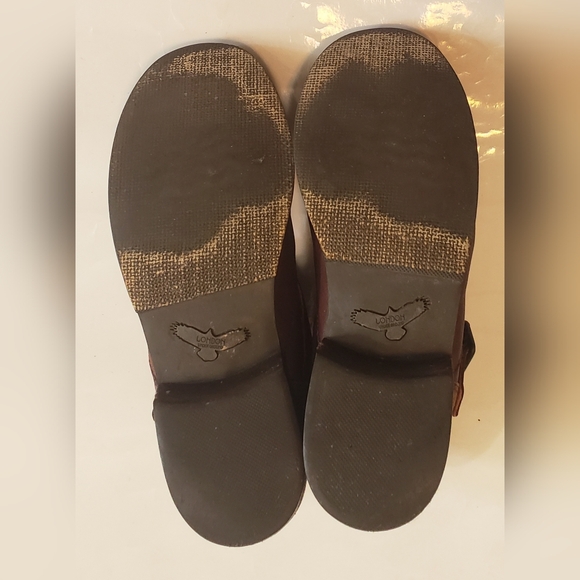 London Underground Y2K Vintage Rust Brown Ankle Boots Buckle - Picture 6 of 10